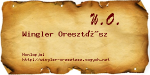 Wingler Oresztész névjegykártya